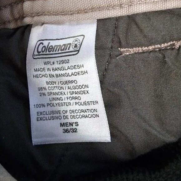 Coleman Mens Khaki Workwear Pants 36x32 Durable Cotton Blend With Pockets - Picture 4 of 7
